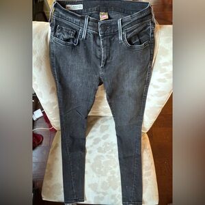 True Religion Gray Skinny Jeans with Zipper Details